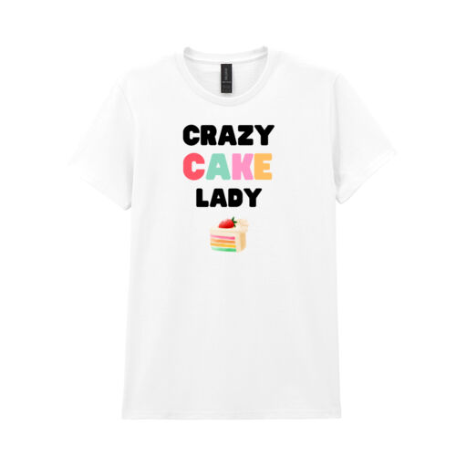 crazy cake lady white t with colour Thumbnail